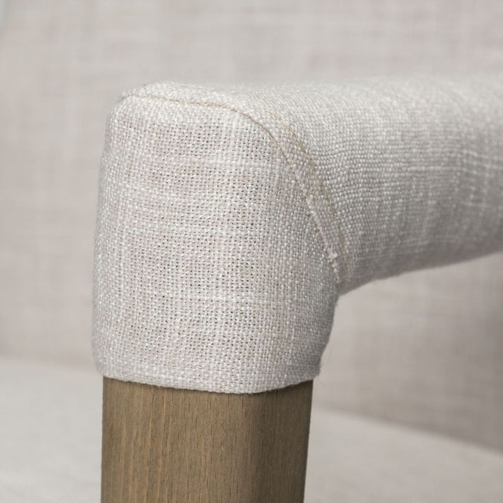 Lincoln Cream | Light Brown Wood | Armed Dining Chair