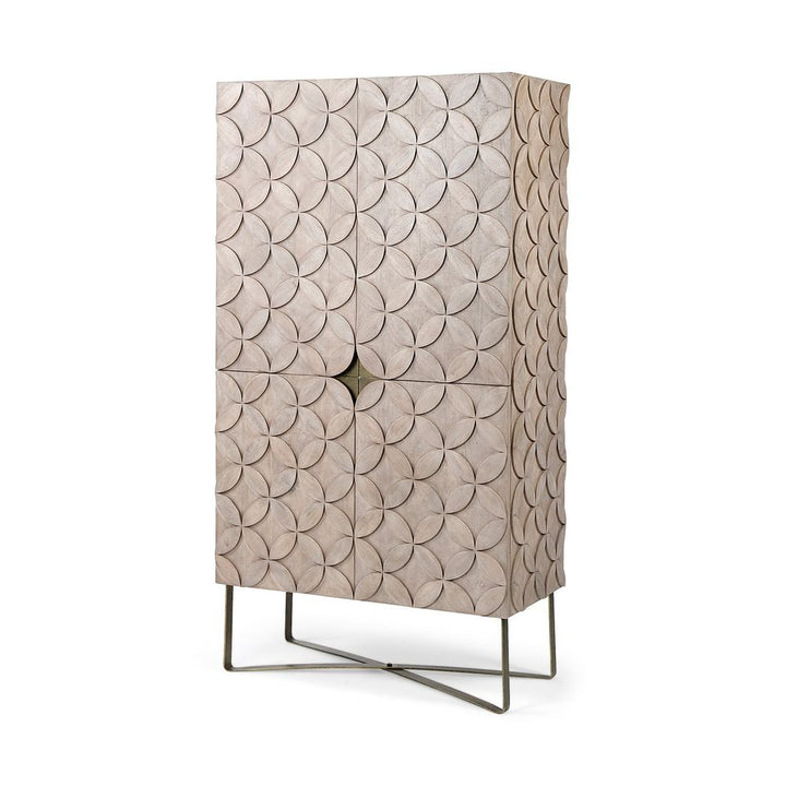 Cabinets & Curios Celestia Brown Wood | Gold Metal Display Cabinet