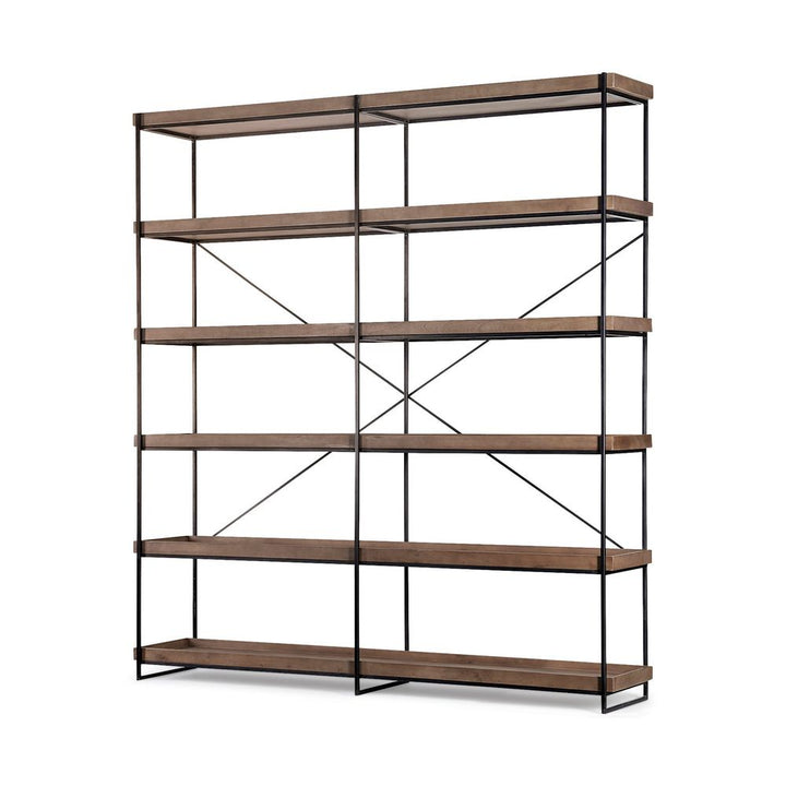 Bookcases & Etageres Cole Brown Wood | Black Iron Shelving Unit