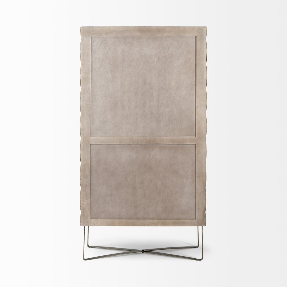 Celestia Brown Wood | Gold Metal Display Cabinet