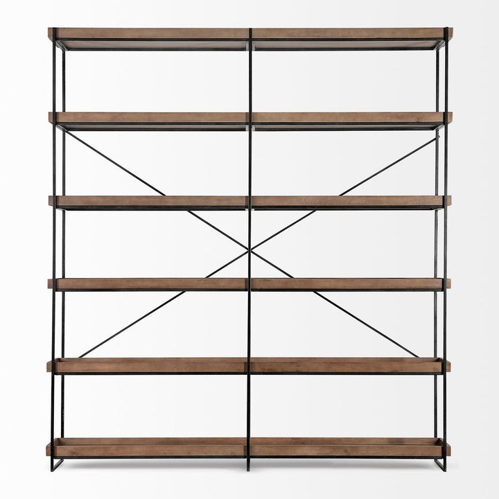 Bookcases & Etageres Cole Brown Wood | Black Iron Shelving Unit