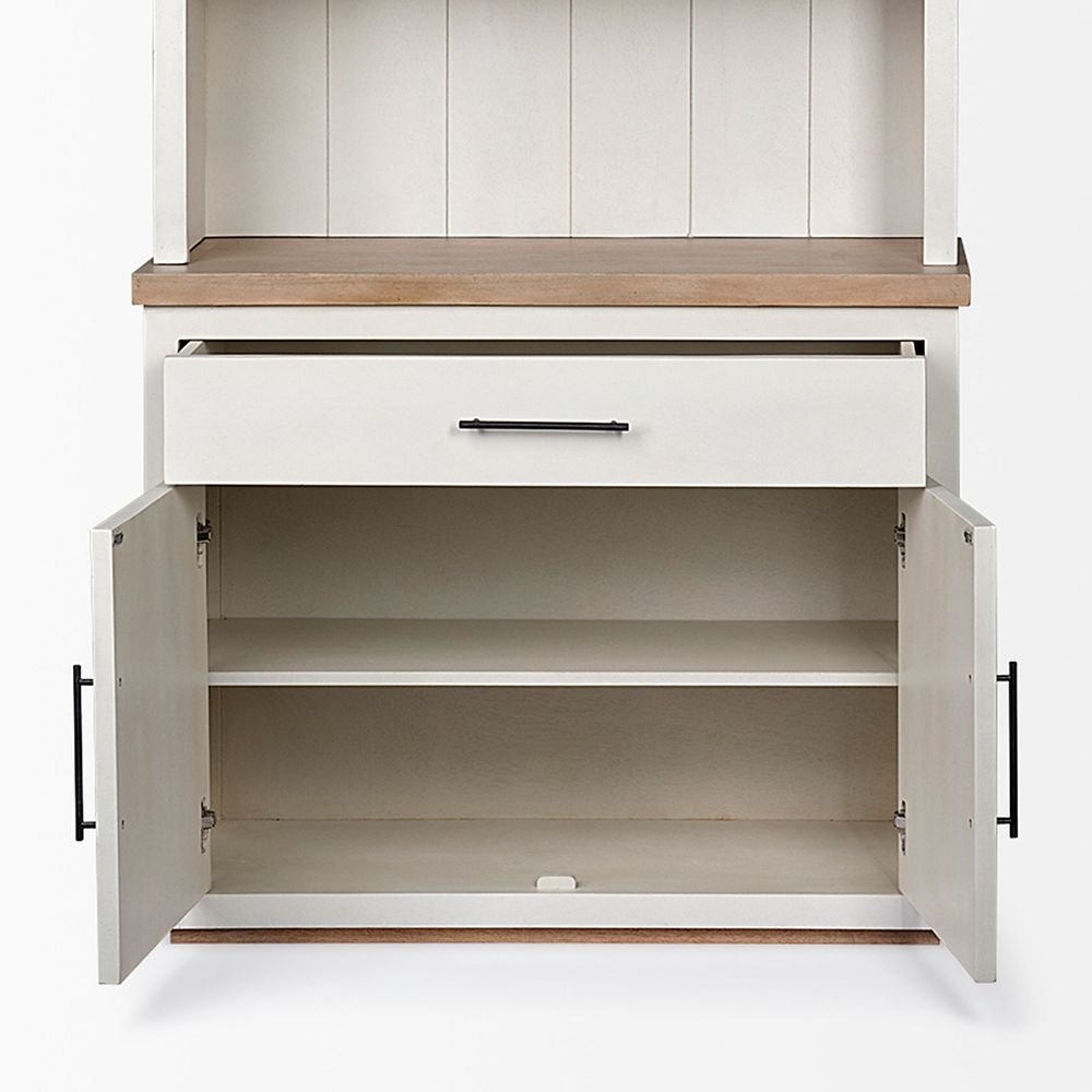 Augustus White Wood | Brown Wood Shelving Unit