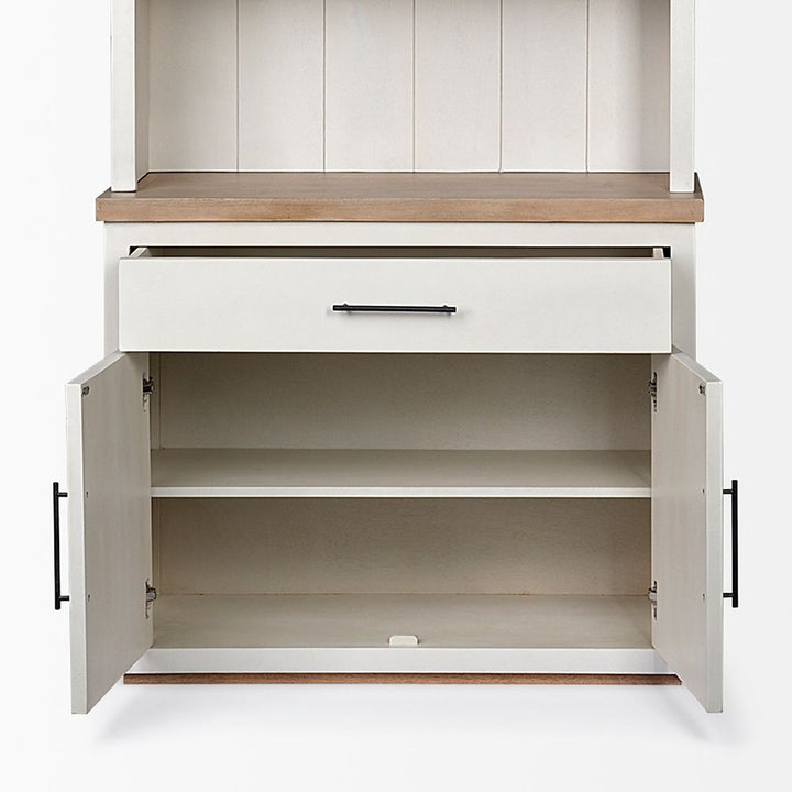 Augustus White Wood | Brown Wood Shelving Unit