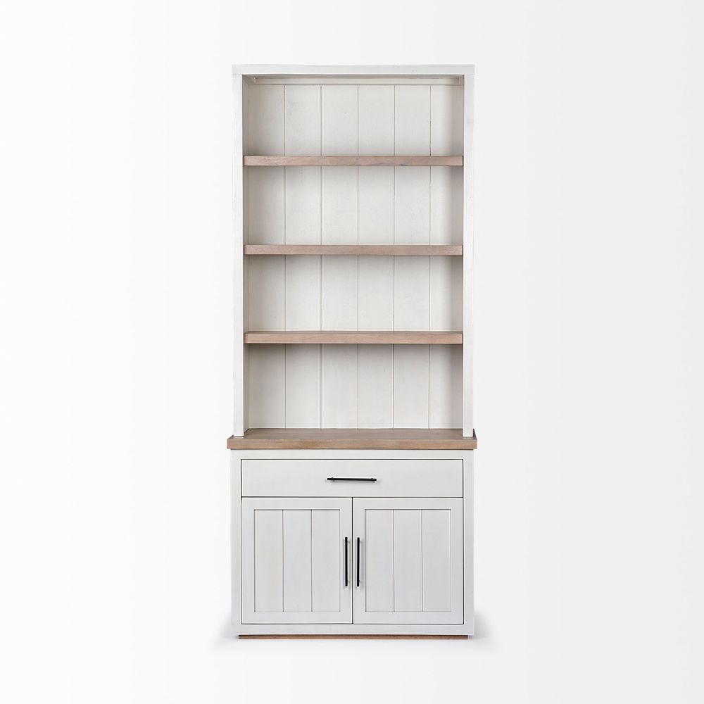 Bookcases & Etageres Augustus White Wood | Brown Wood Shelving Unit