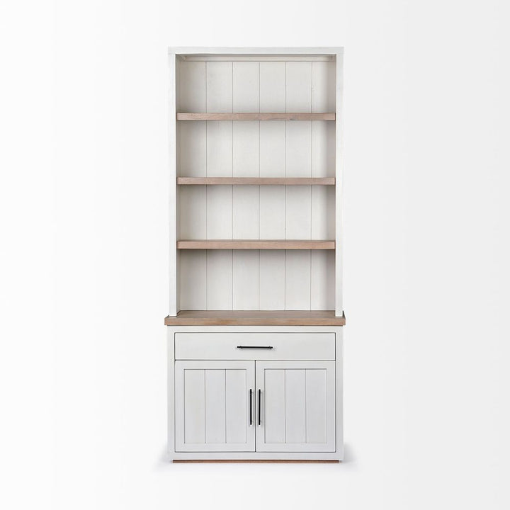 Bookcases & Etageres Augustus White Wood | Brown Wood Shelving Unit