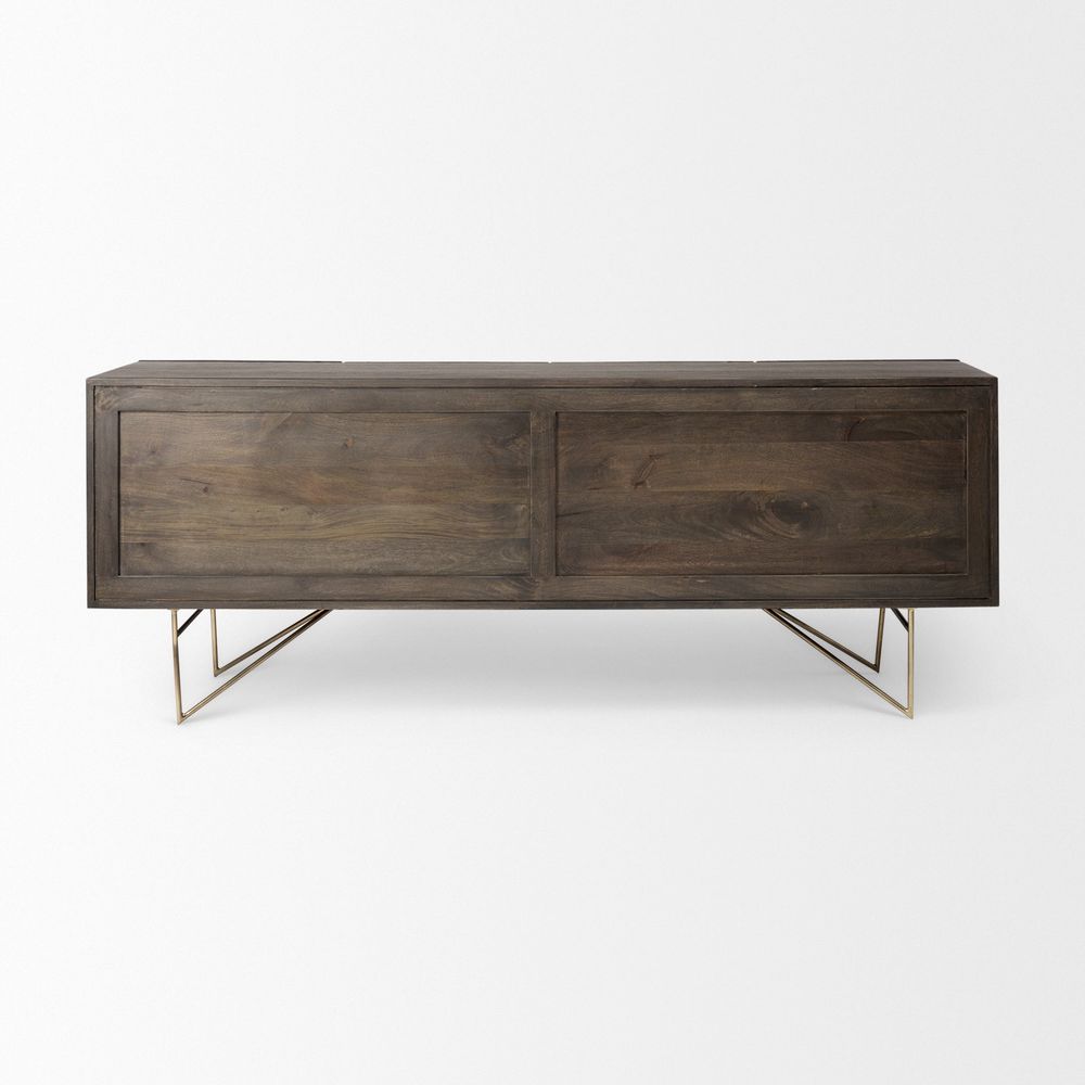 Victoria Brown Wood | Gold Metal Sideboard