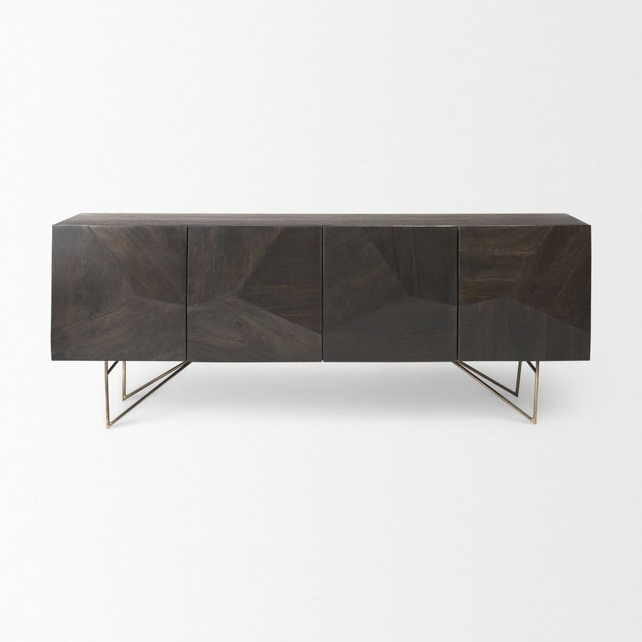 Sideboards & Credenzas Victoria Brown Wood | Gold Metal Sideboard