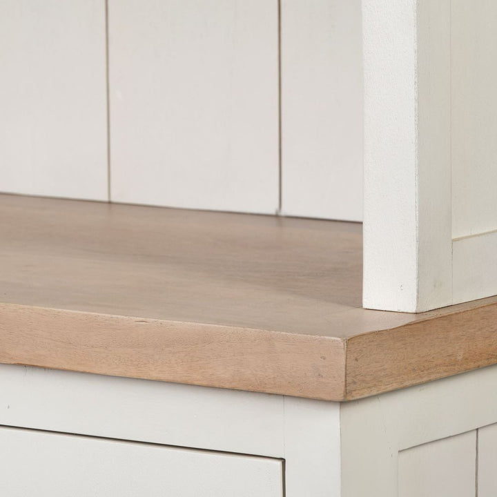 Augustus White Wood | Brown Wood Shelving Unit