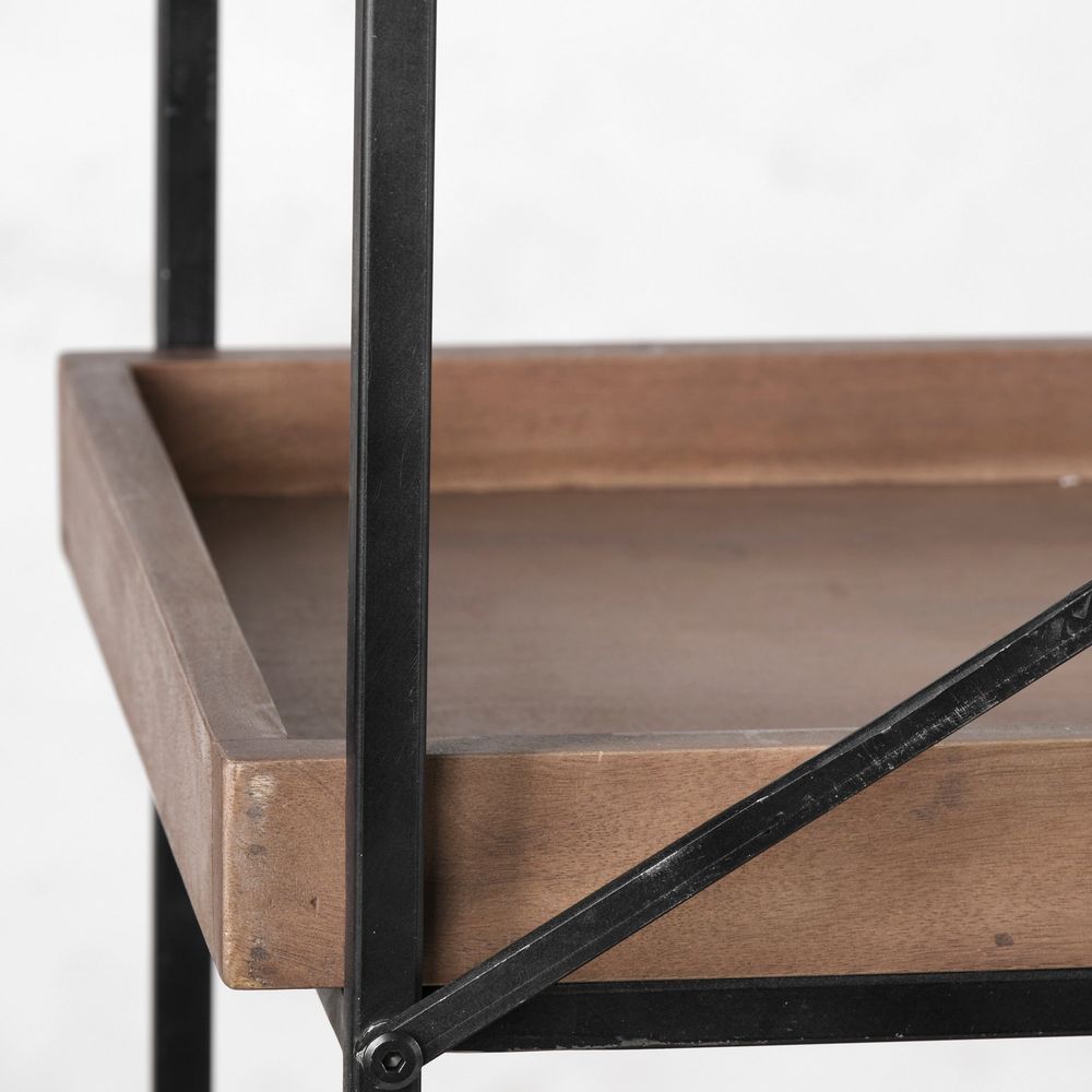 Cole Brown Wood | Black Iron Shelving Unit
