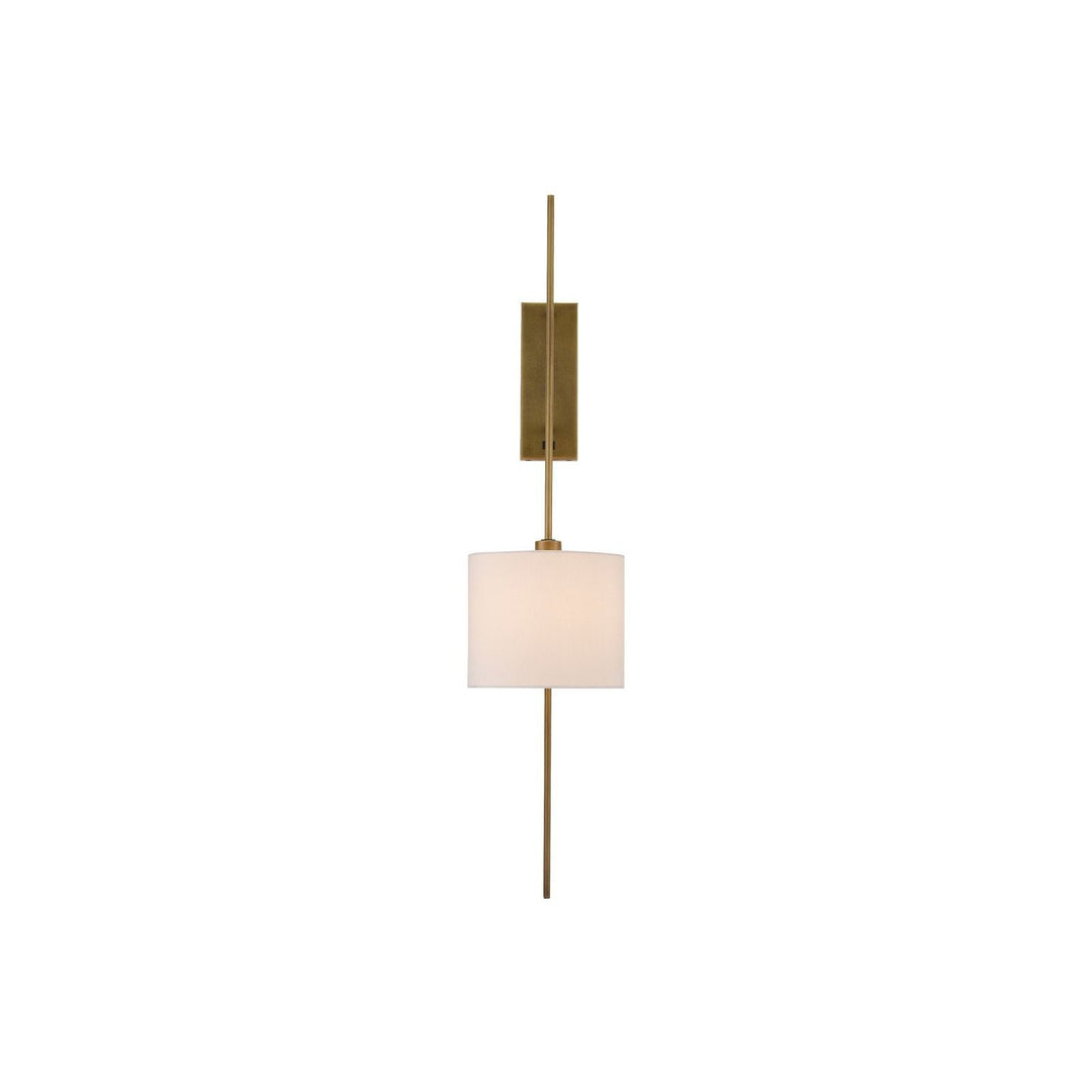 Savill Brass Wall Sconce, White Shade