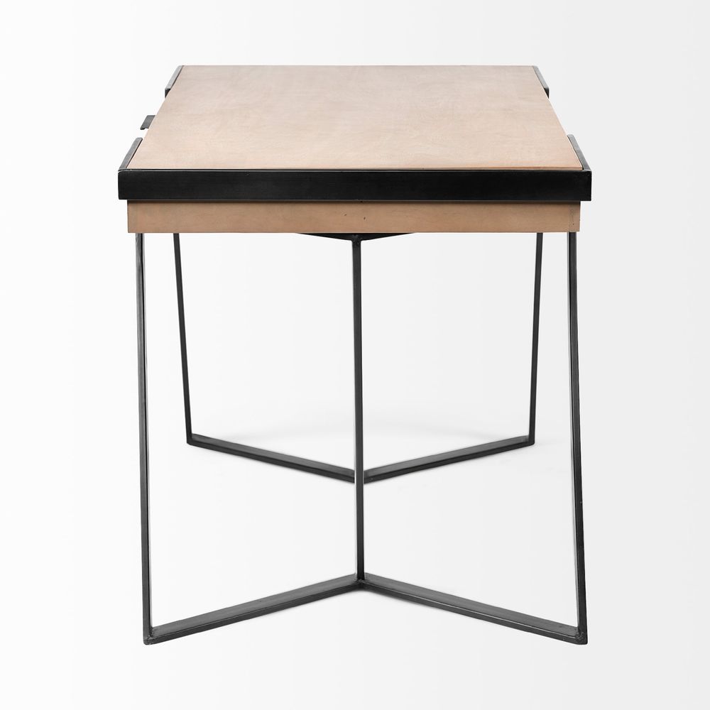 Orville Brown Wood | Black Iron Office Desk