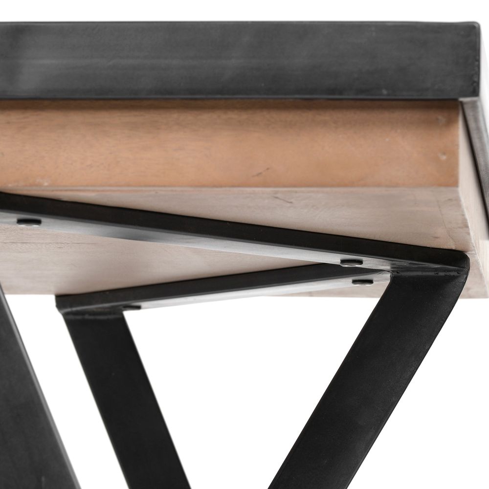 Orville Brown Wood | Black Iron Office Desk