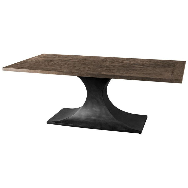 Dining Tables Maximus Dark Brown Wood | Dark Gunmetal Dining Table