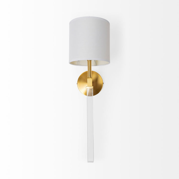 Gabler Gold Metal | White Shade Wall Sconce