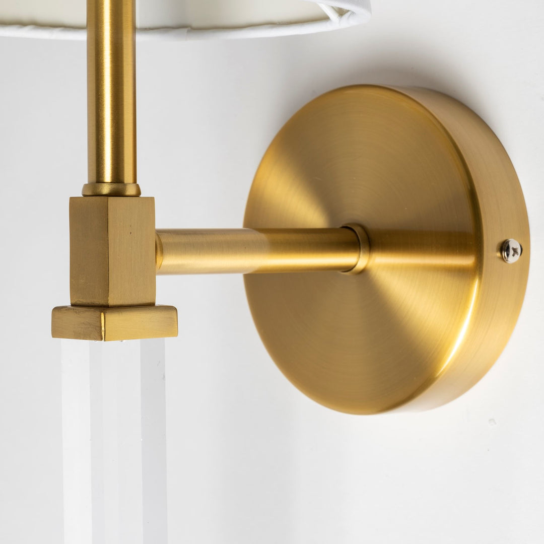 Gabler Gold Metal | White Shade Wall Sconce