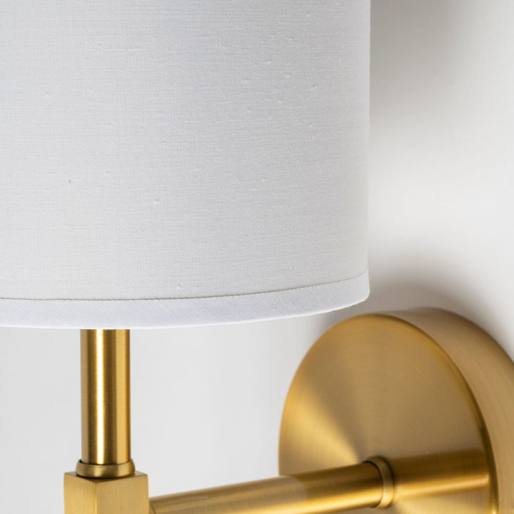 Gabler Gold Metal | White Shade Wall Sconce