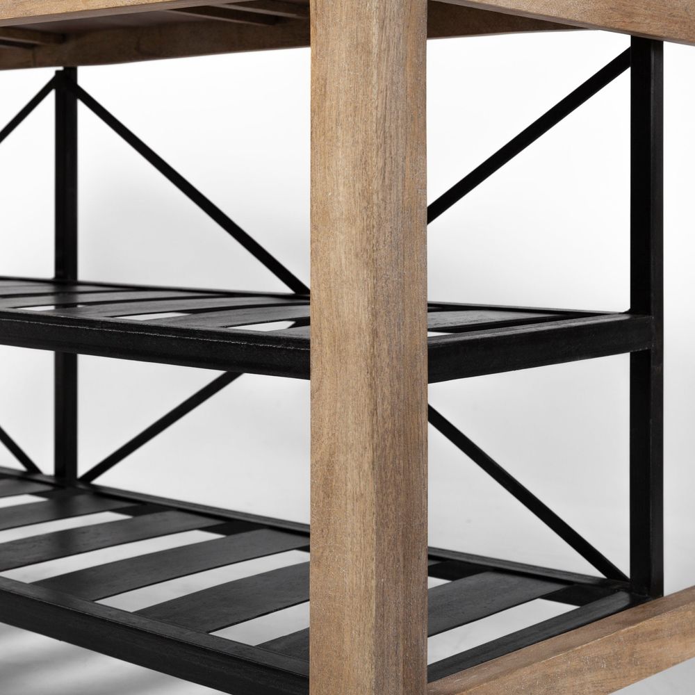 Daniella Brown Wood | Black Metal Kitchen Avand