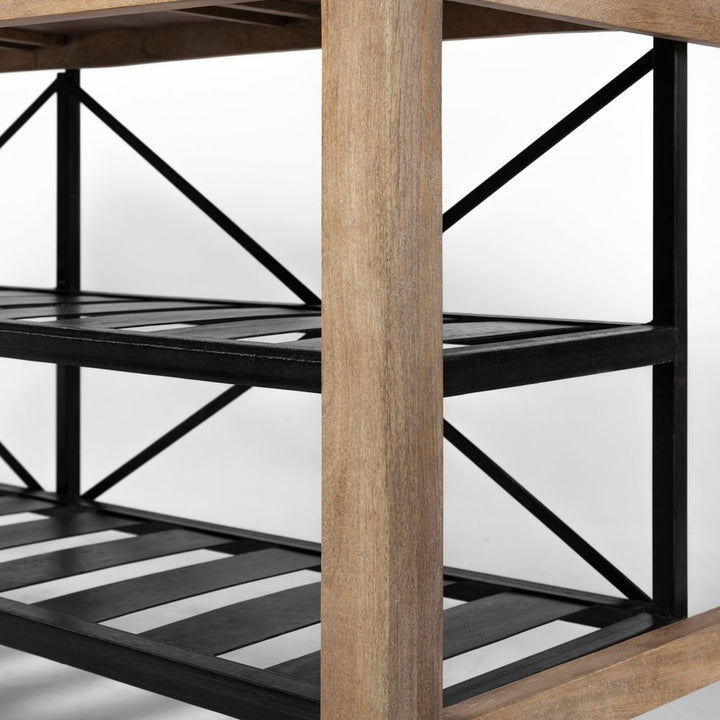 Daniella Brown Wood | Black Metal Kitchen Avand