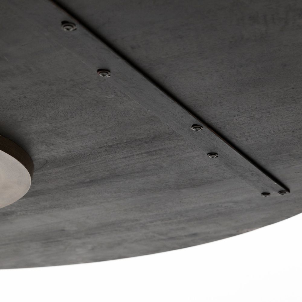 Caspian Brown Wood | Gold Metal Dining Table