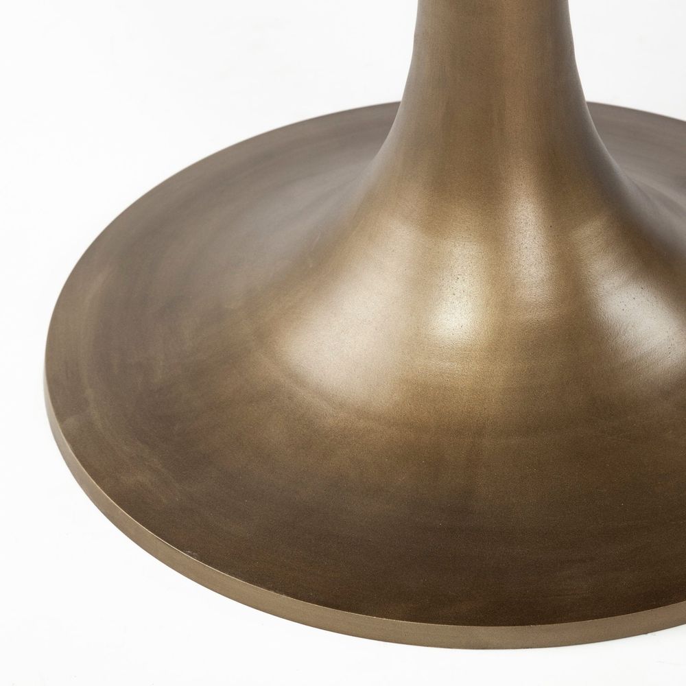 Caspian Brown Wood | Gold Metal Dining Table