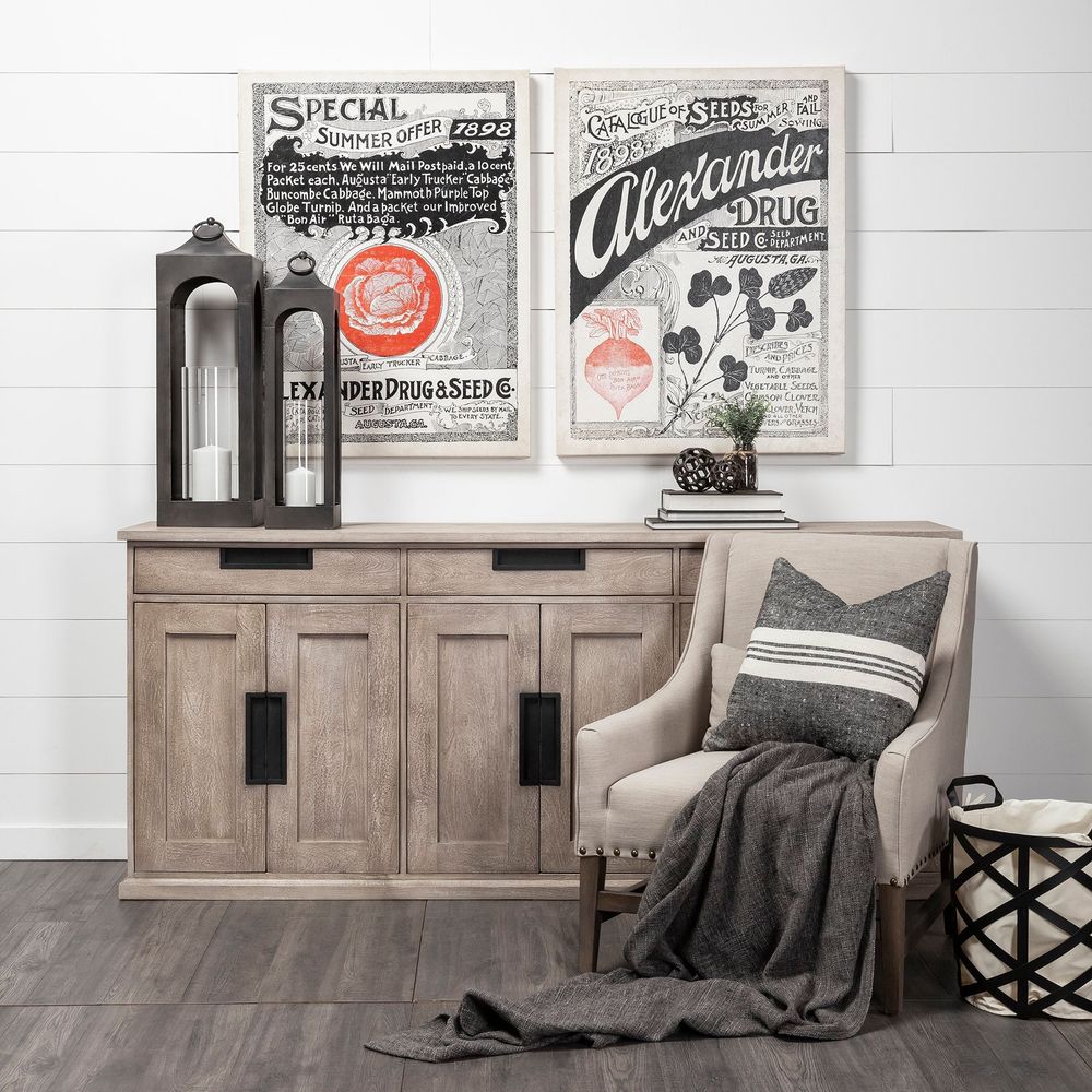 Jameson Light Brown Wood | Black Metal Sideboard