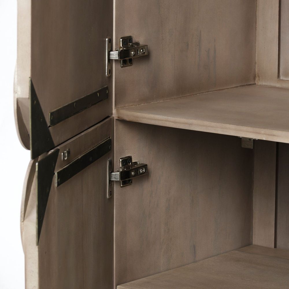 Celestia Brown Wood | Gold Metal Display Cabinet