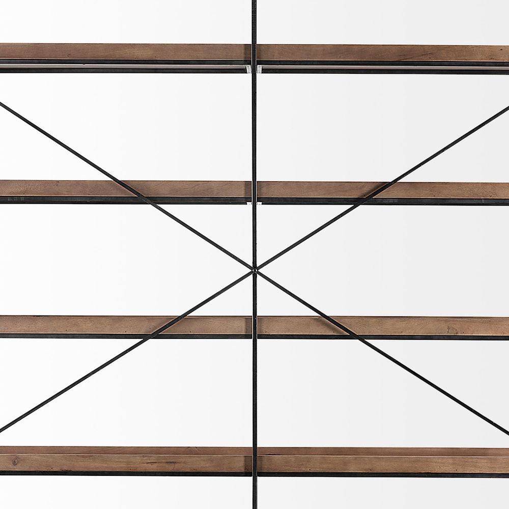 Cole Brown Wood | Black Iron Shelving Unit