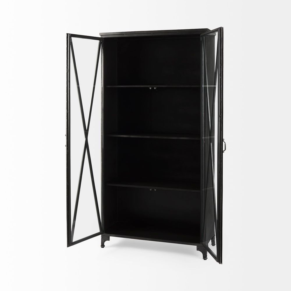 Cabinets & Curios Heathcliff Black Metal Display Cabinet