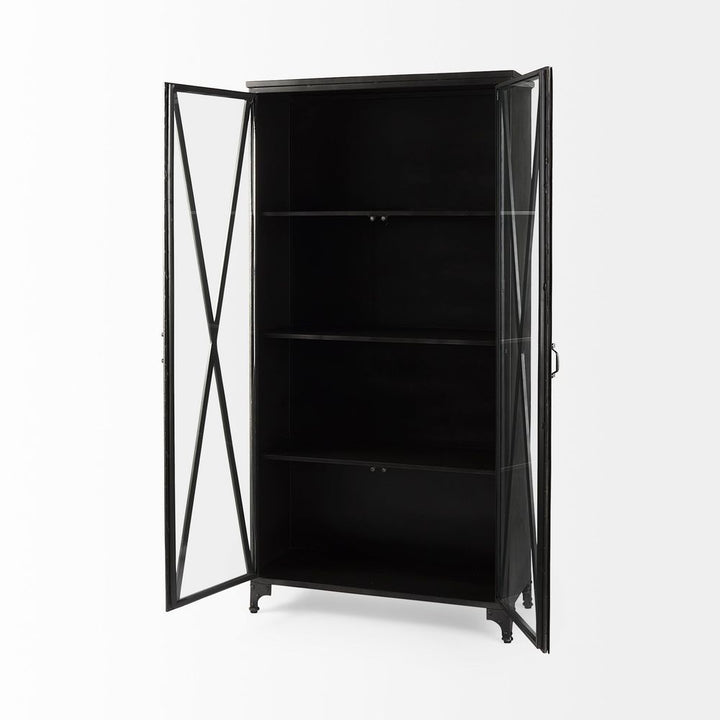Cabinets & Curios Heathcliff Black Metal Display Cabinet