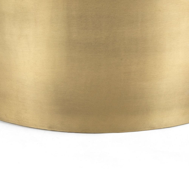 Zenith Gold Metal | Brown Wood Coffee Table