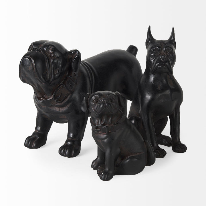 Cadence 4L x 5W Black Resin Pug Dog