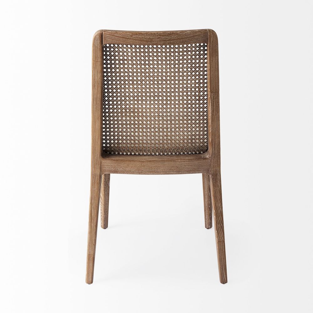 Bowie Cream Fabric |Brown Wood (Side Chair) Dining Chair