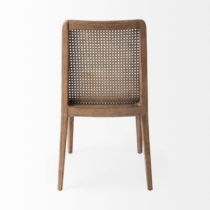 Bowie Cream Fabric |Brown Wood (Side Chair) Dining Chair