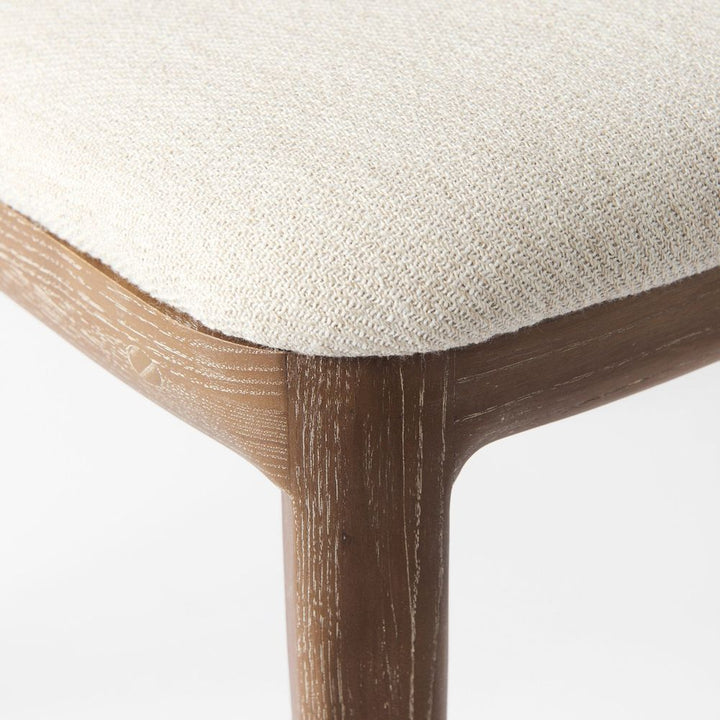 Bowie Cream Fabric |Brown Wood (Side Chair) Dining Chair