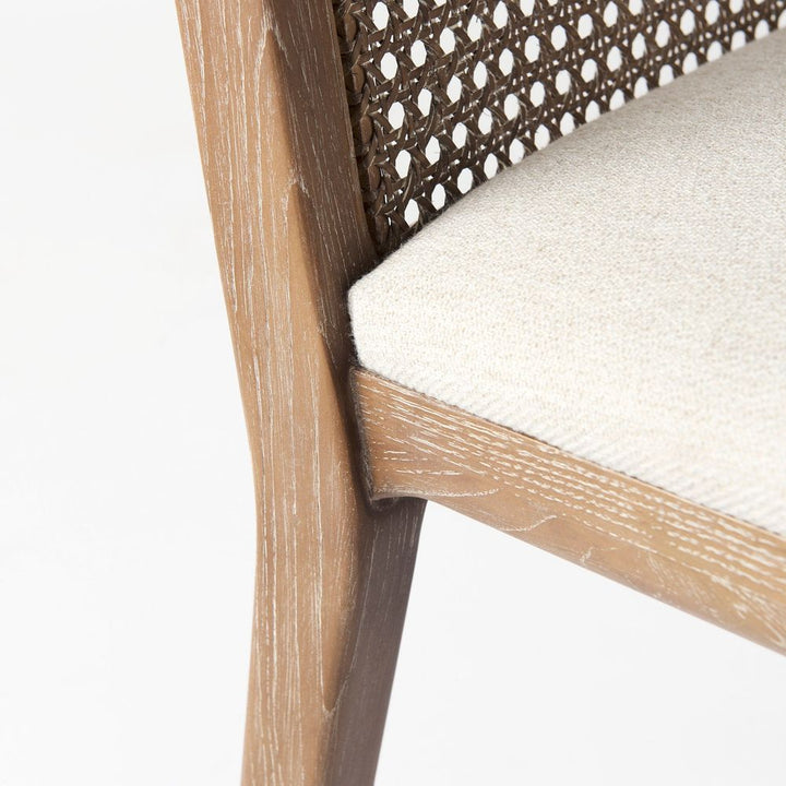 Bowie Cream Fabric |Brown Wood (Side Chair) Dining Chair