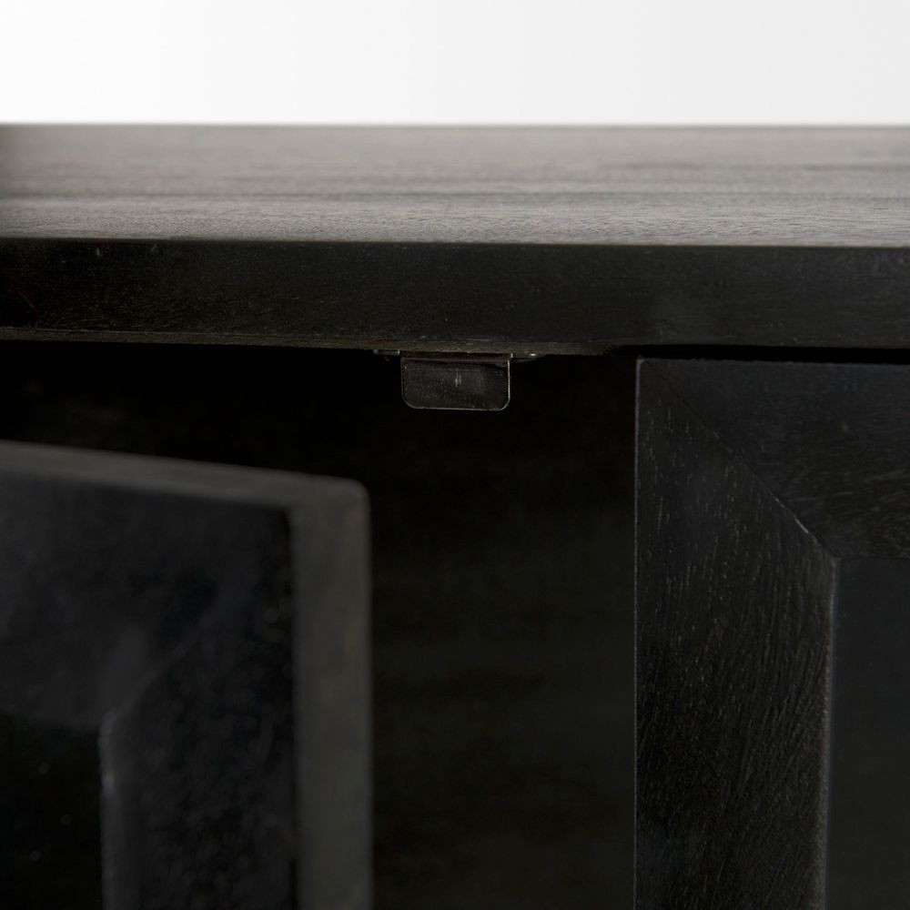 Hendrix Dark Brown Wood | Black Metal Display Cabinet