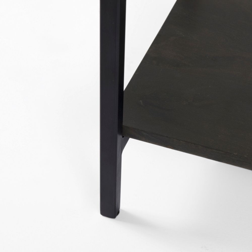 Hendrix Dark Brown Wood | Black Metal Display Cabinet