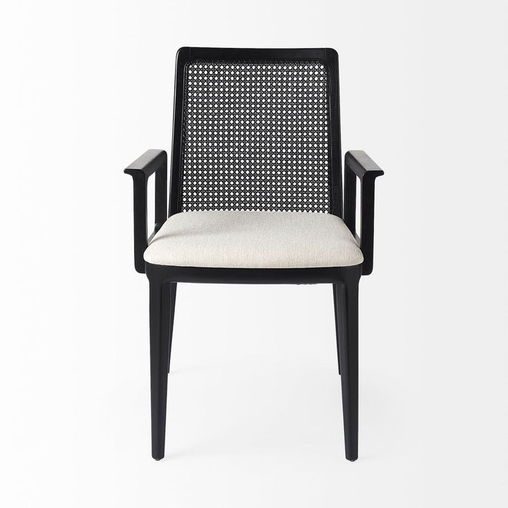 Bowie Cream Fabric |Black Wood (Armchair) Dining Chair