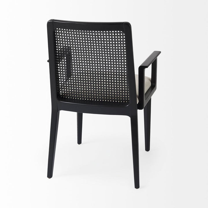 Bowie Cream Fabric |Black Wood (Armchair) Dining Chair