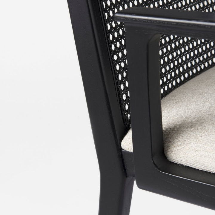 Bowie Cream Fabric |Black Wood (Armchair) Dining Chair