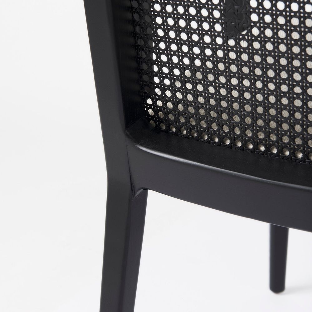Bowie Cream Fabric |Black Wood (Armchair) Dining Chair