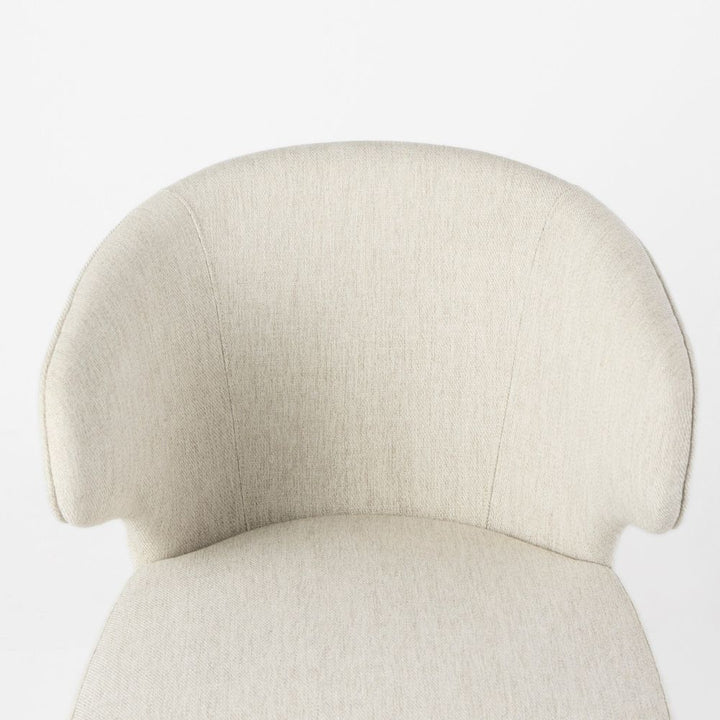 Lawrence Cream Fabric | Medium Brown Wood Dining Chair