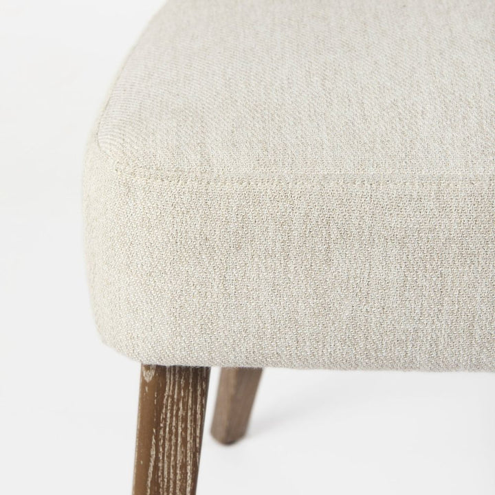 Lawrence Cream Fabric | Medium Brown Wood Dining Chair
