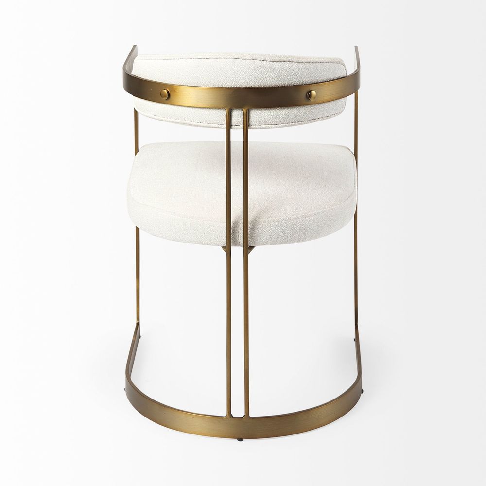 Derek Cream Fabric | Gold Metal Dining Chair