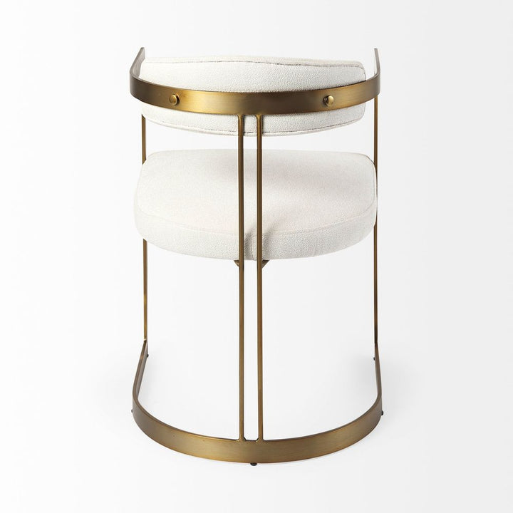 Derek Cream Fabric | Gold Metal Dining Chair