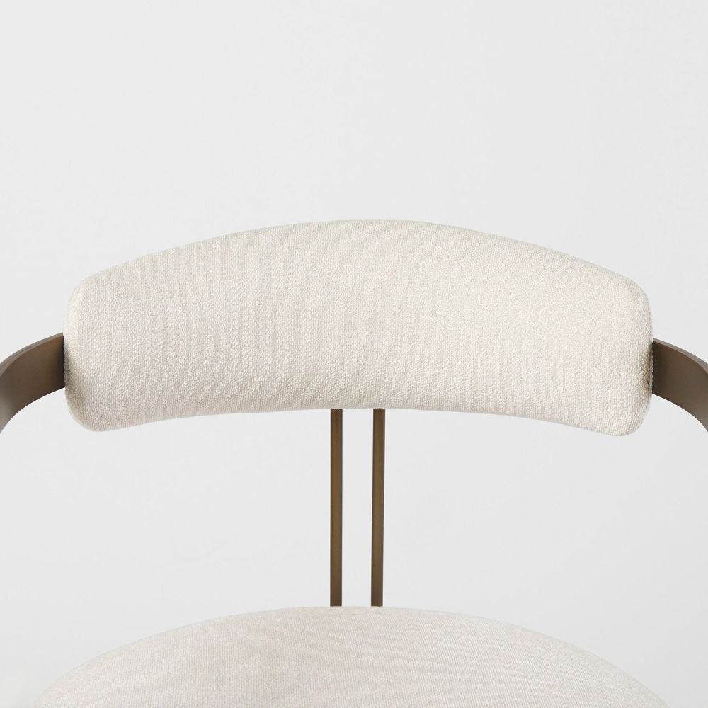 Derek Cream Fabric | Gold Metal Dining Chair