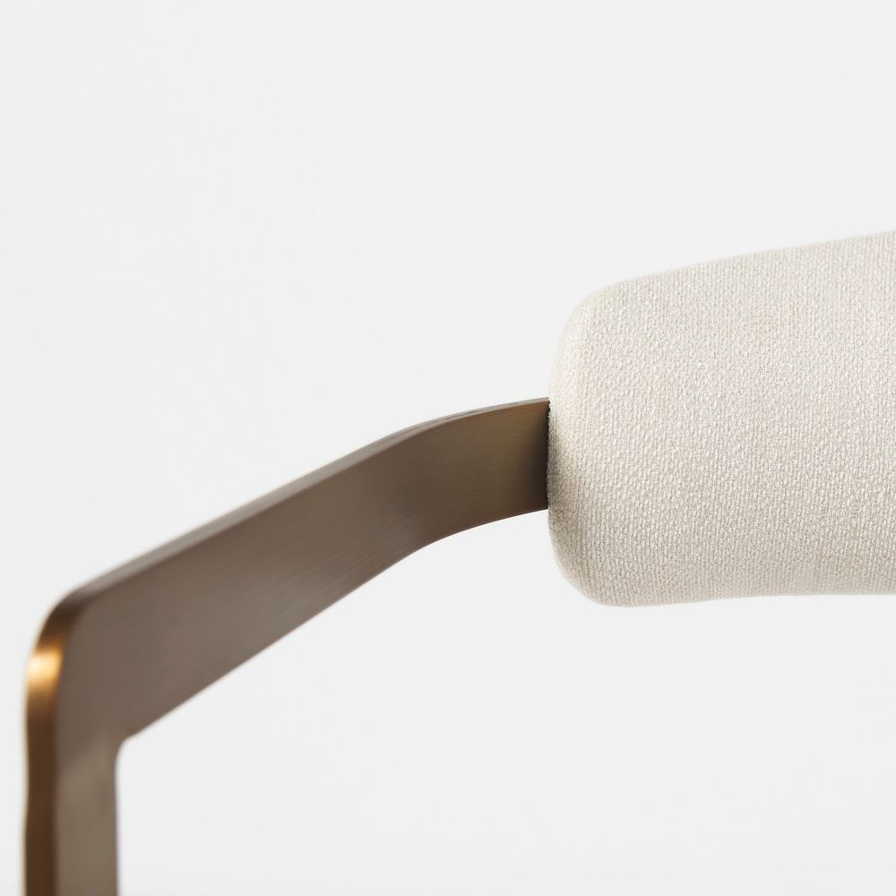 Derek Cream Fabric | Gold Metal Dining Chair