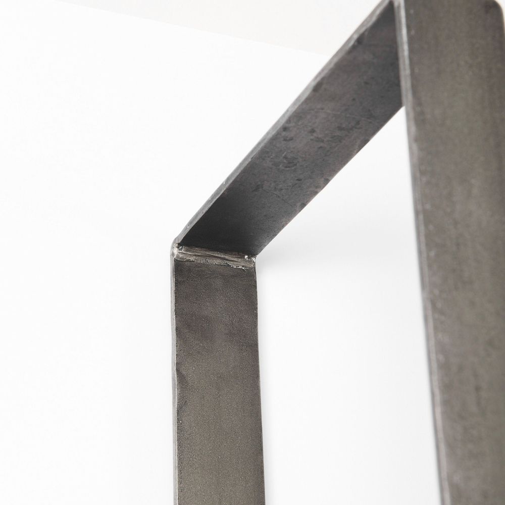 Leander Brown Wood | Nickel Metal Shelving Unit