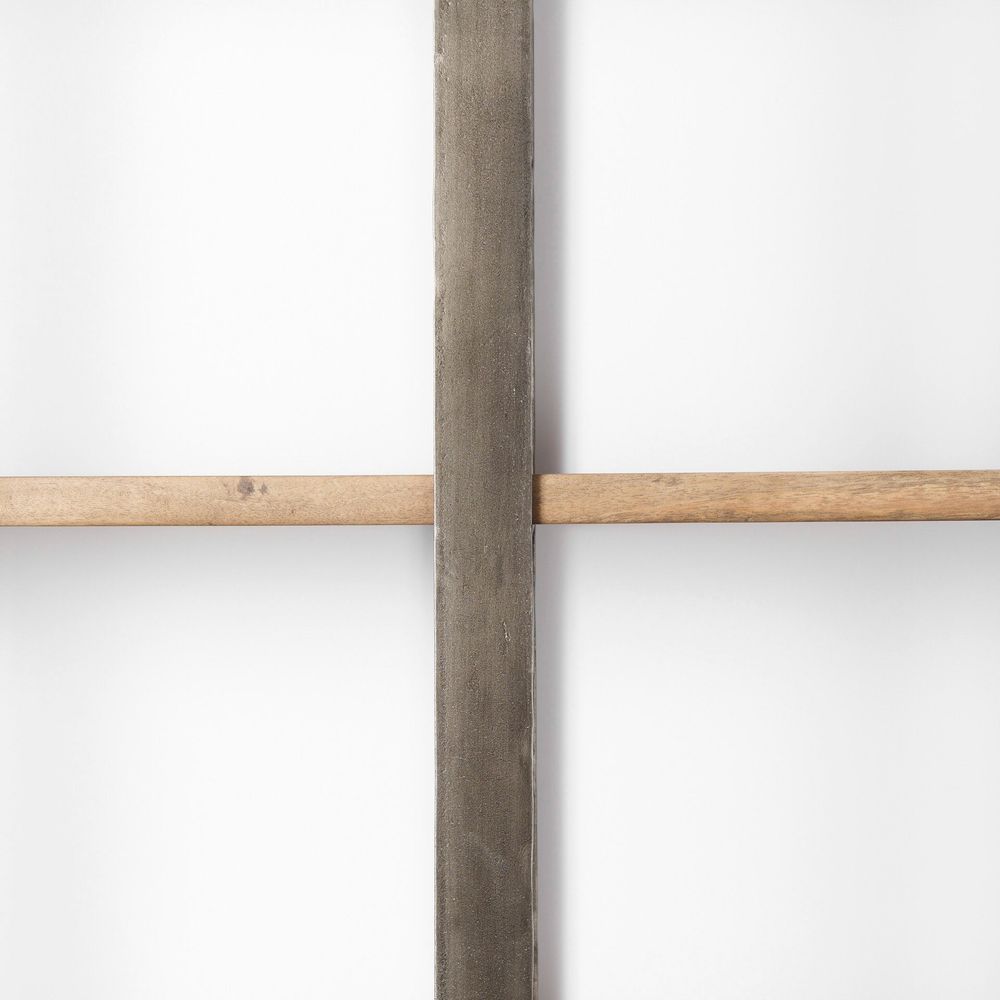 Leander Brown Wood | Nickel Metal Shelving Unit