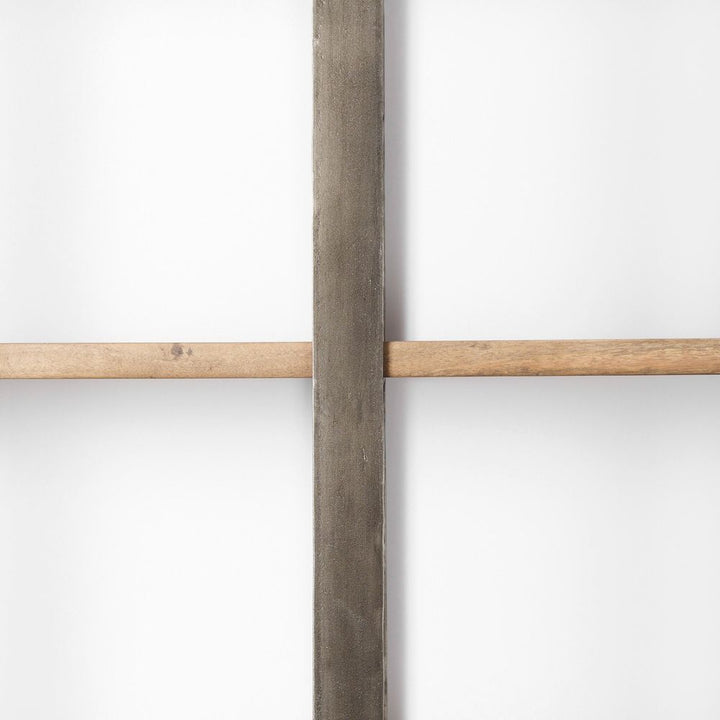 Leander Brown Wood | Nickel Metal Shelving Unit